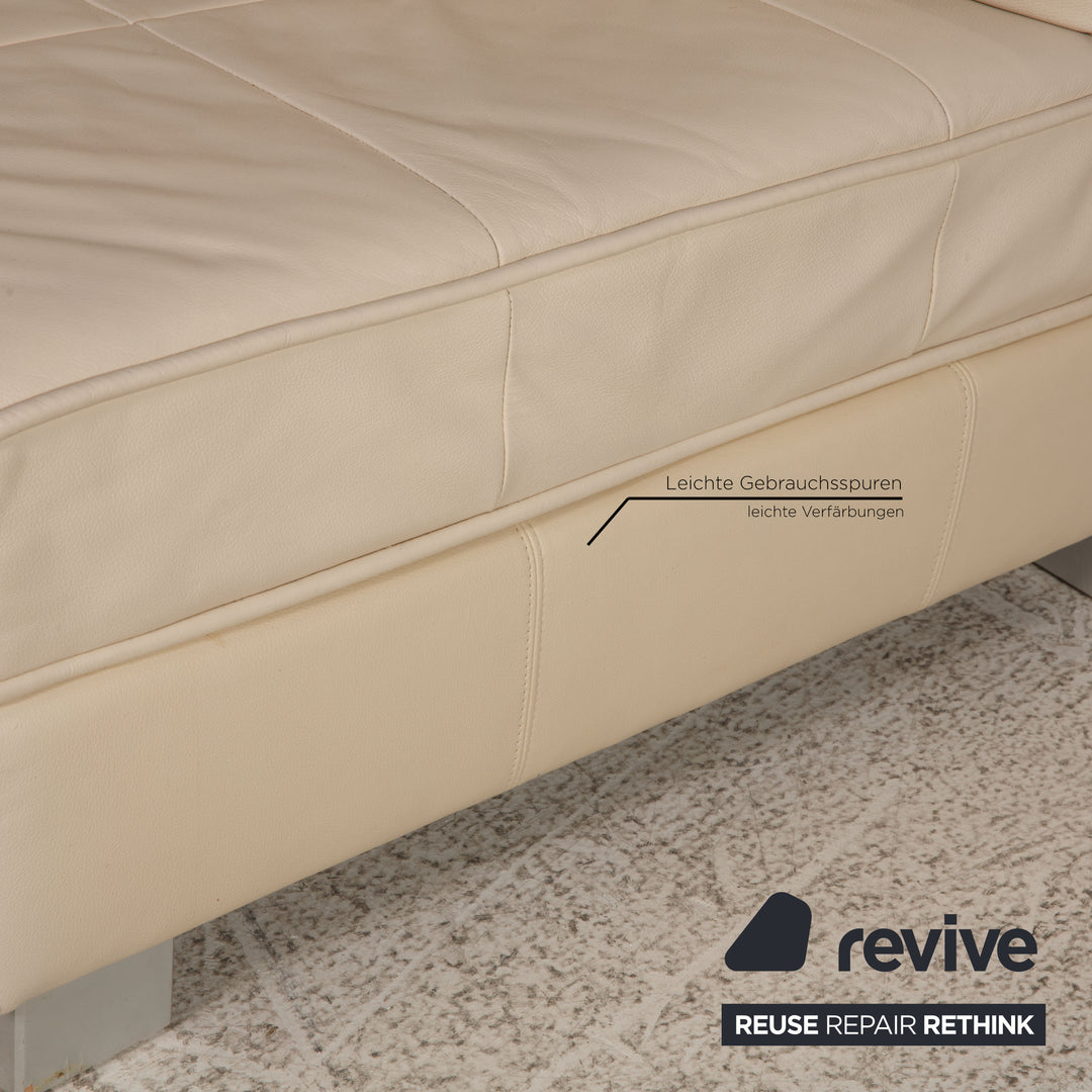 Machalke Crack Leder Sofa Creme Ecksofa Couch