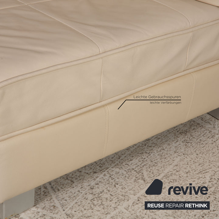 Machalke Crack Leder Sofa Creme Ecksofa Couch