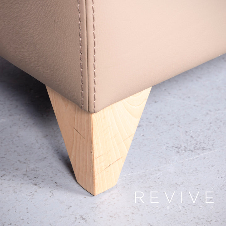 Machalke Tabouret design en cuir beige en cuir véritable #6816