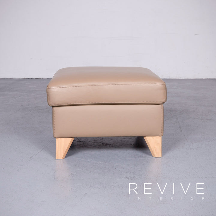 Machalke Tabouret design en cuir beige en cuir véritable #6816