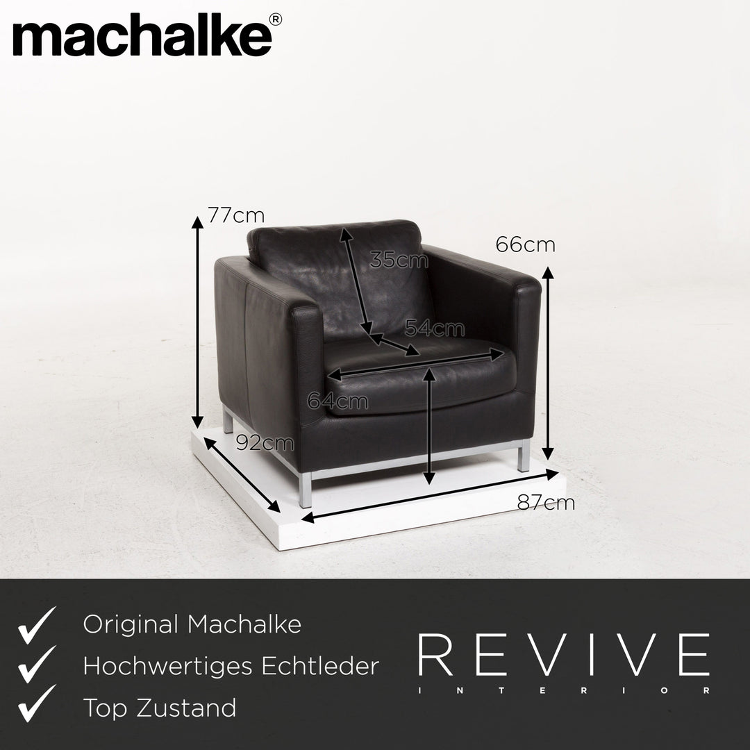 Machalke Manolito Leather Armchair Black #13361