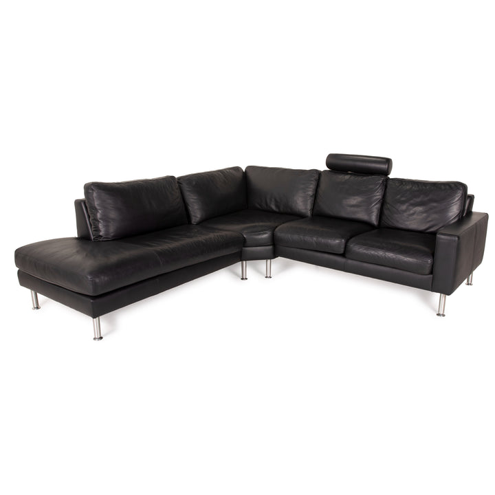 Machalke System Plus Leder Sofa Schwarz Ecksofa Couch