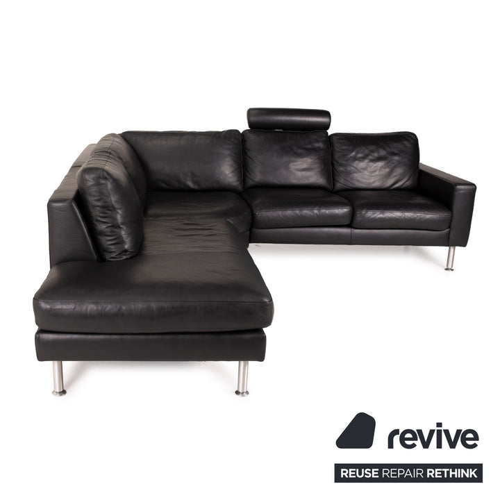 Machalke System Plus Leder Sofa Schwarz Ecksofa Couch