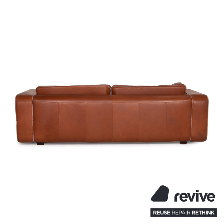 Machalke Valentino Leather Sofa Brown Three Seater