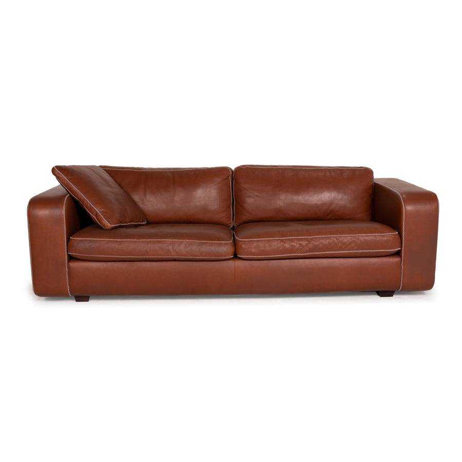 Machalke Valentino Leather Sofa Brown Three Seater