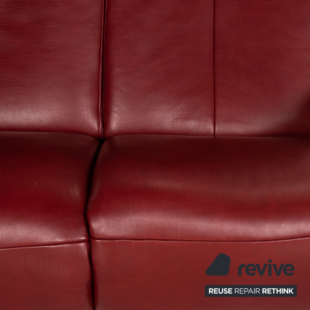 Marquardt Leder Sofa Zweisitzer Rot Relaxfunktion Funktion