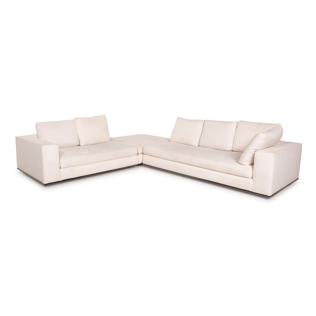 Minotti Hamilton Stoff Sofa Elfenbein Ecksofa Modul