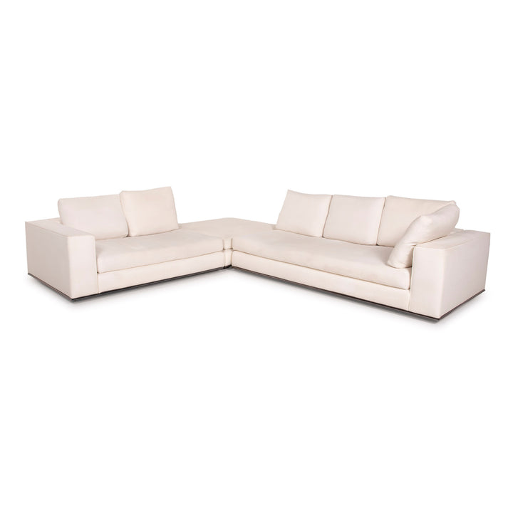Minotti Hamilton Stoff Sofa Elfenbein Ecksofa Modul