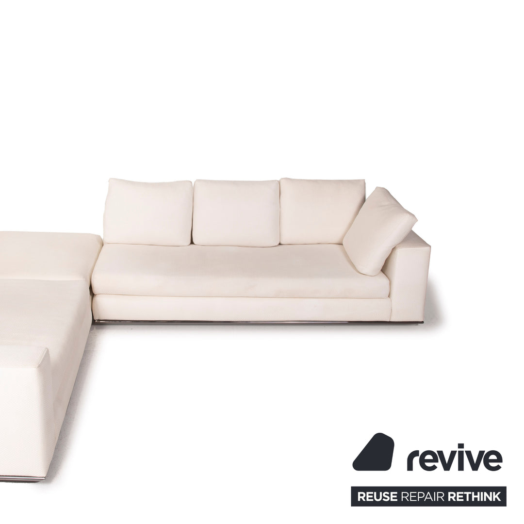 Minotti Hamilton Stoff Sofa Elfenbein Ecksofa Modul