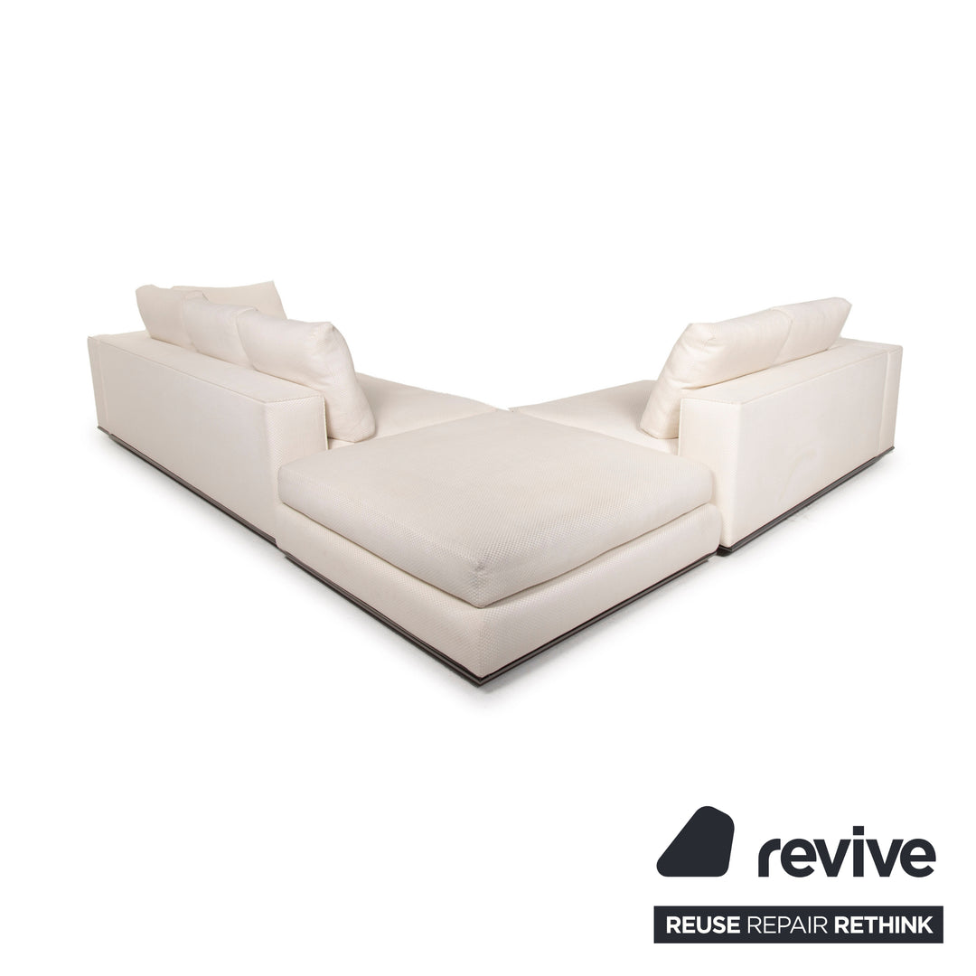 Minotti Hamilton Stoff Sofa Elfenbein Ecksofa Modul