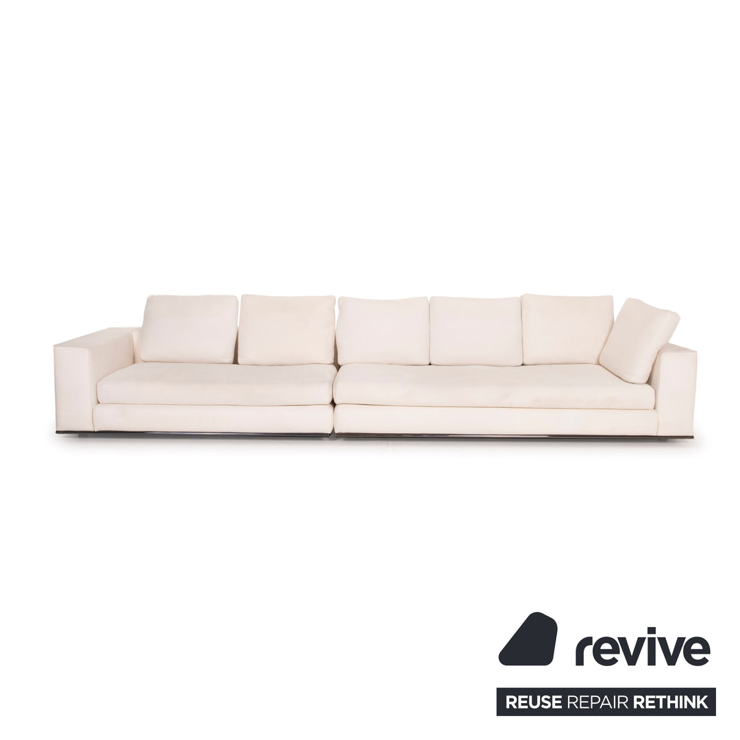 Minotti Hamilton Stoff Sofa Elfenbein Ecksofa Modul