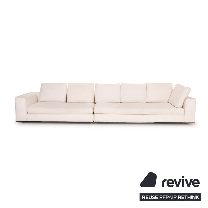Minotti Hamilton Stoff Sofa Elfenbein Ecksofa Modul