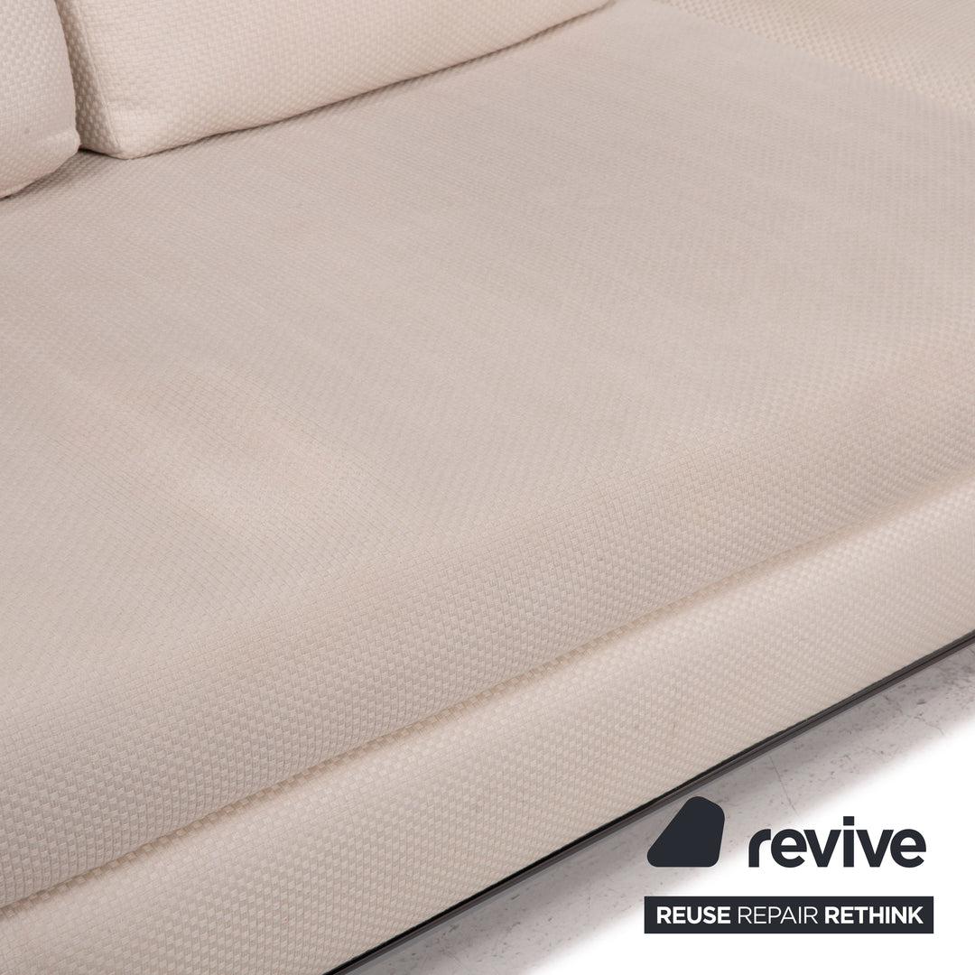 Minotti Hamilton Stoff Sofa Elfenbein Ecksofa Modul