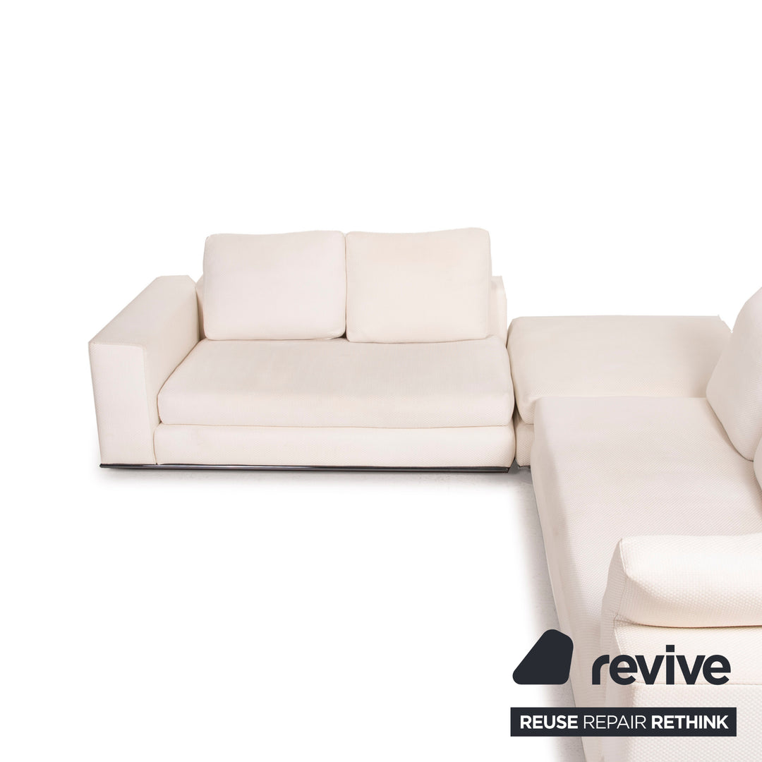 Minotti Hamilton Stoff Sofa Elfenbein Ecksofa Modul