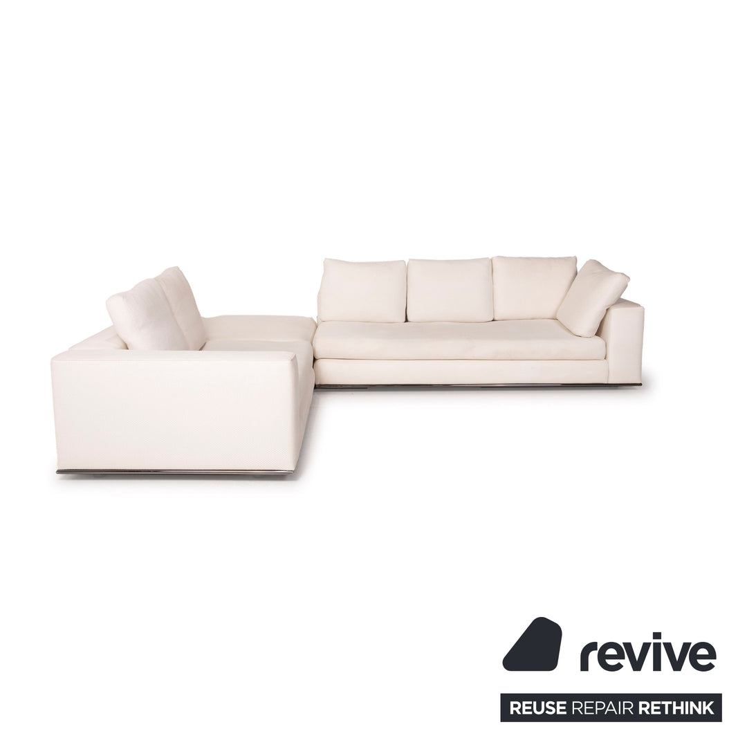 Minotti Hamilton Stoff Sofa Elfenbein Ecksofa Modul