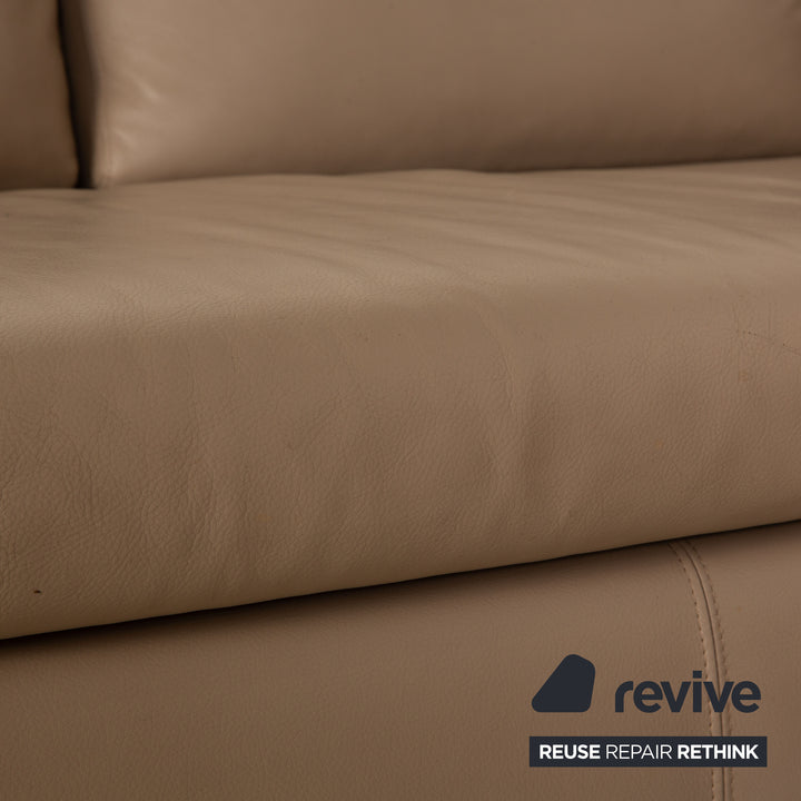 Canapé d'angle en cuir Minotti canapé beige marron
