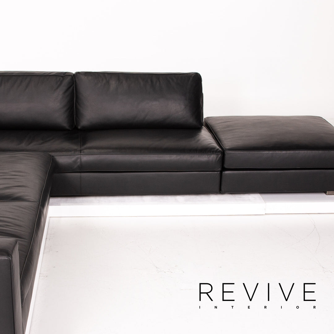 Minotti Leder Ecksofa Schwarz Sofa Couch #14077