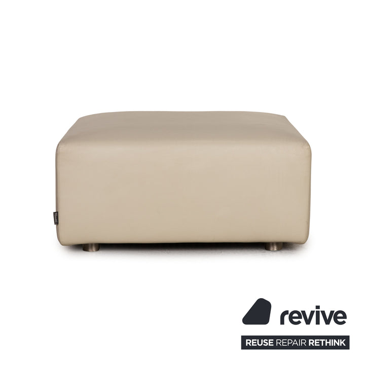 Minotti Leder Hocker Creme