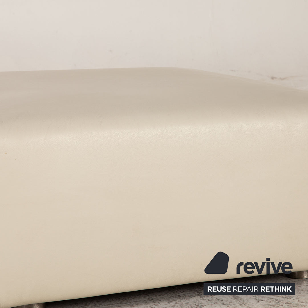 Minotti Leder Hocker Creme