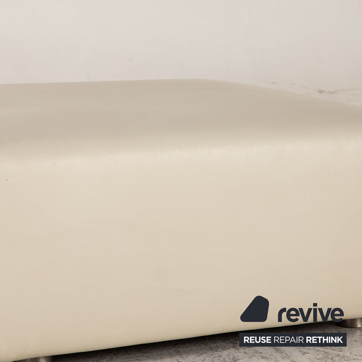 Minotti Leder Hocker Creme