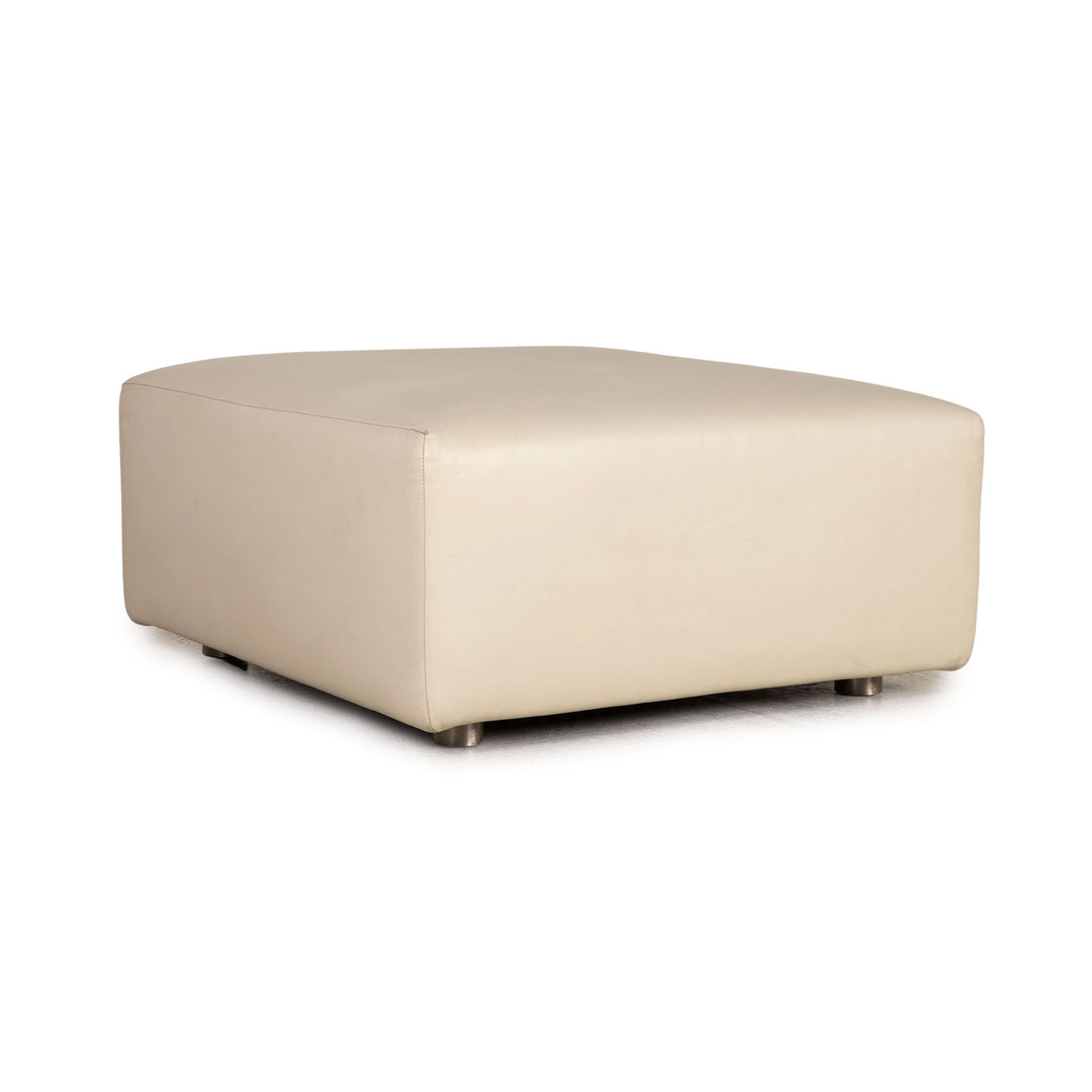 Minotti Leder Hocker Creme
