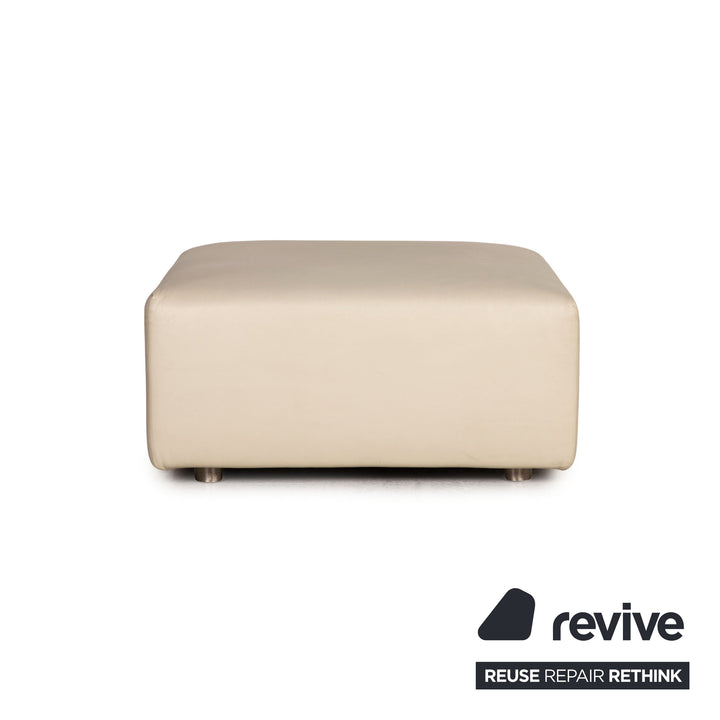 Minotti Leder Hocker Creme