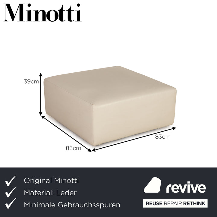 Minotti Leder Hocker Creme