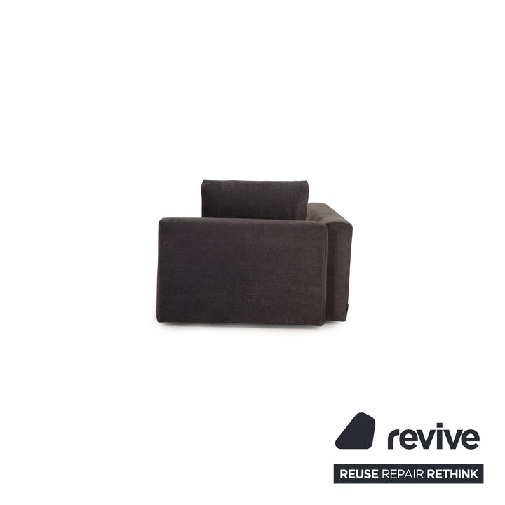 Minotti Stoff Sofa Garnitur Grau Dreisitzer Liege Couch