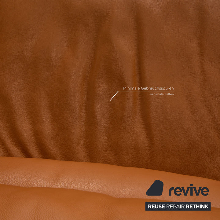 Mondo Leather Three Seater Brown Sofa Couch