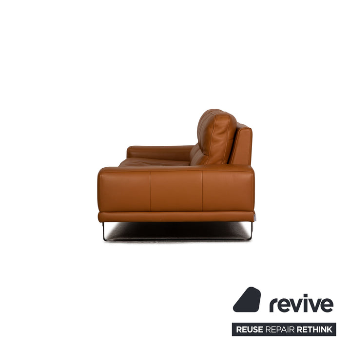 Mondo Leather Three Seater Brown Sofa Couch