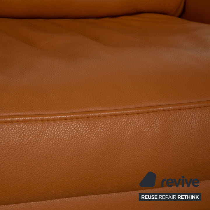Mondo Leather Three Seater Brown Sofa Couch