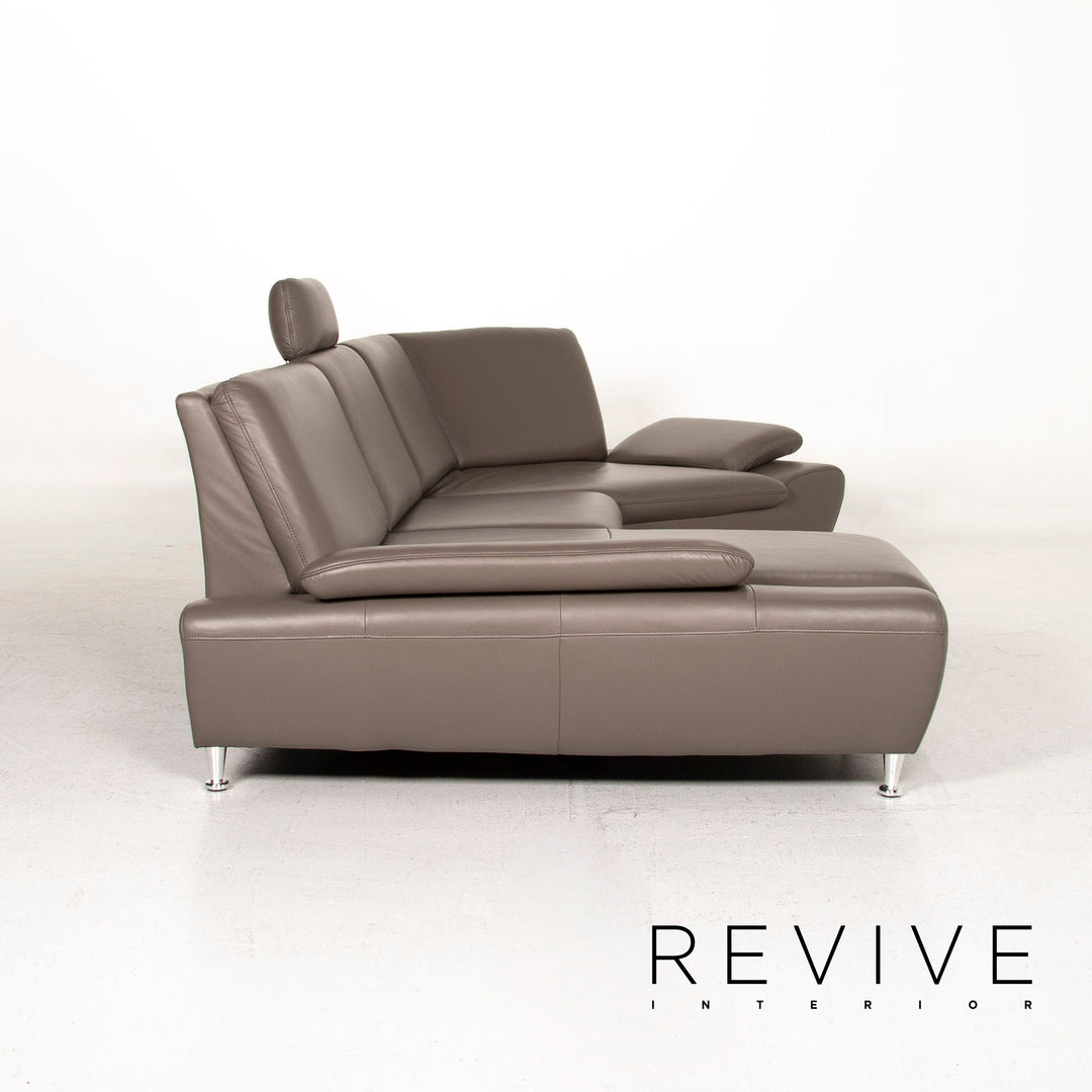 Mondo Leather Corner Sofa Gray Sofa Couch #12600