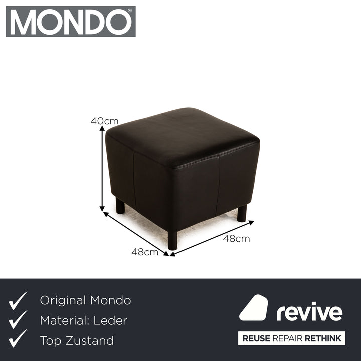 Mondo Leder Hocker Schwarz