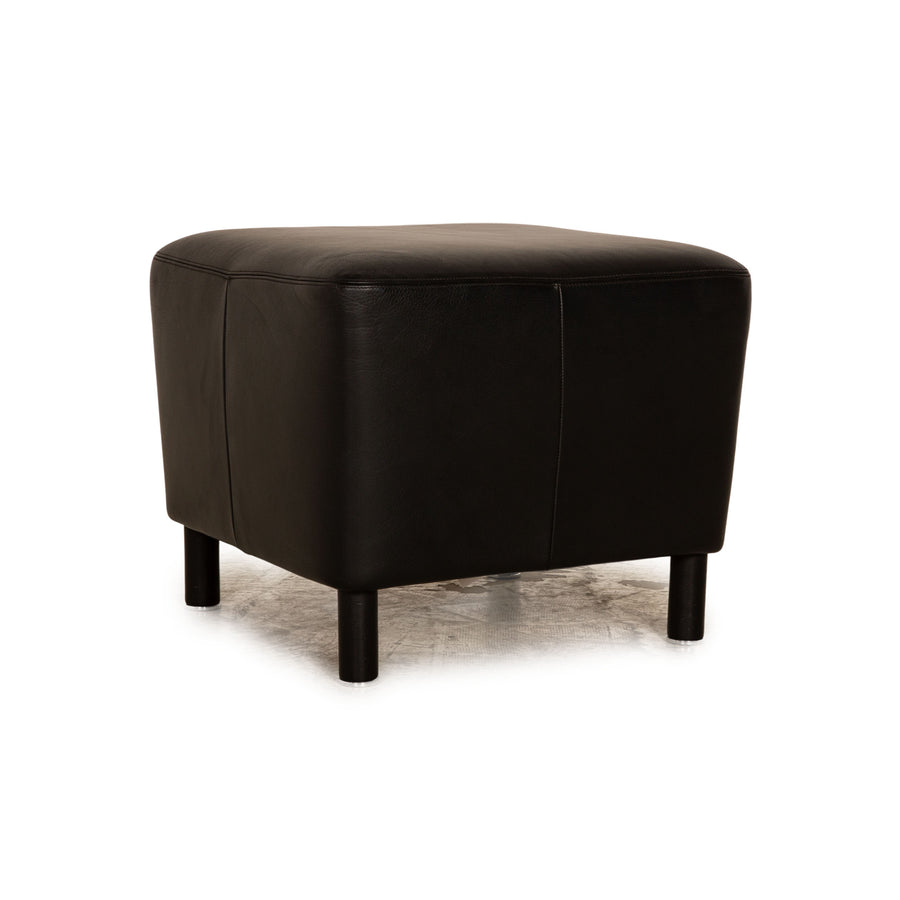 Mondo Leder Hocker Schwarz