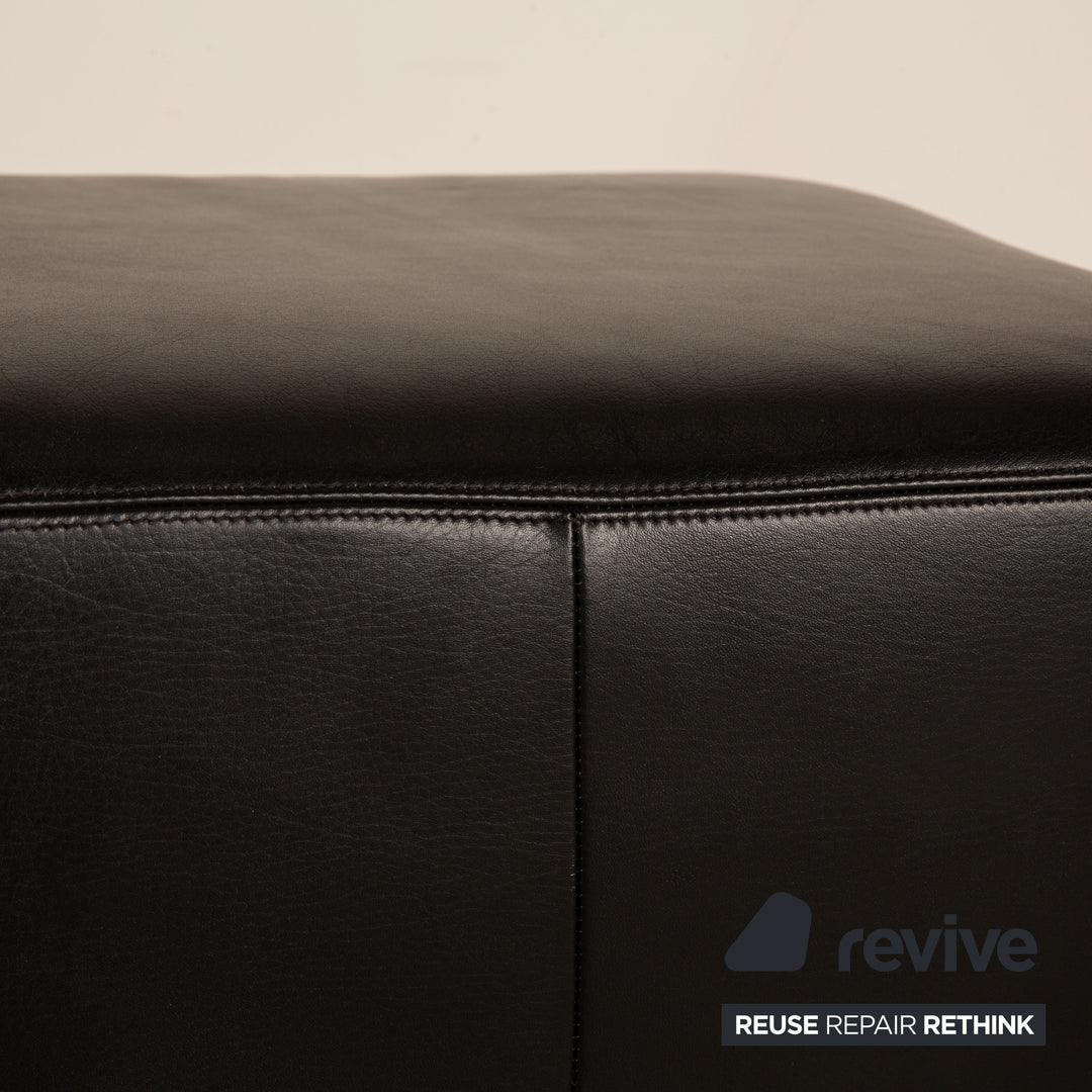 Mondo Leder Hocker Schwarz