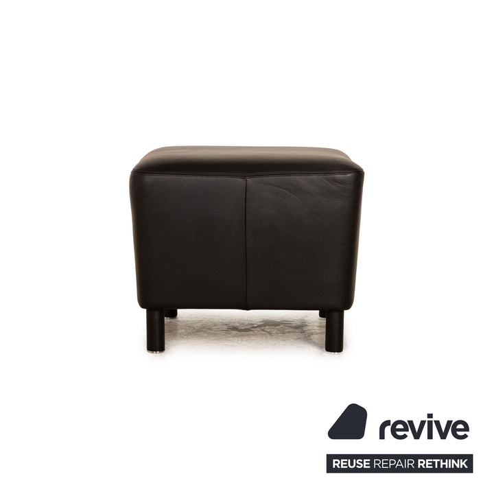 Mondo Leder Hocker Schwarz