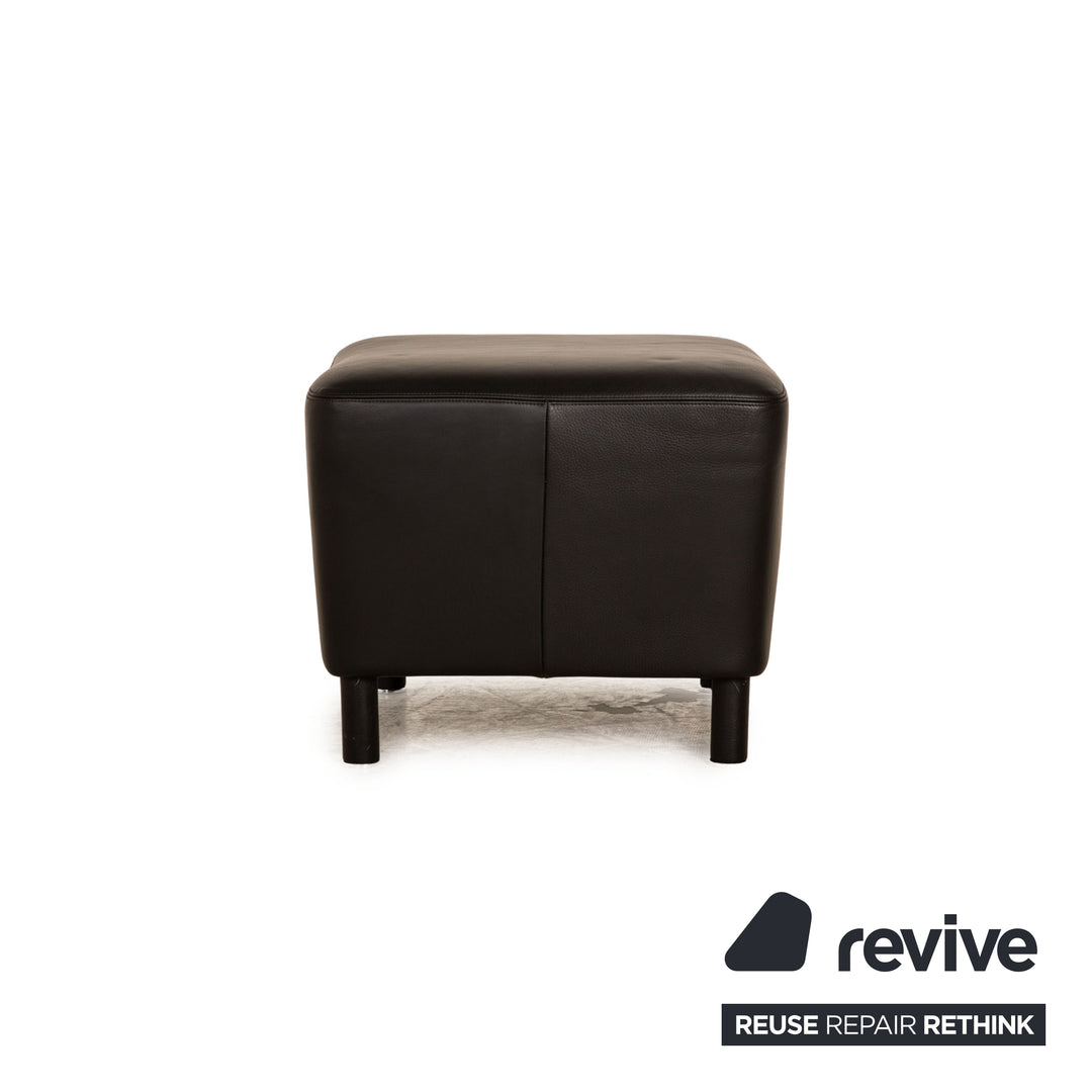 Mondo Leder Hocker Schwarz