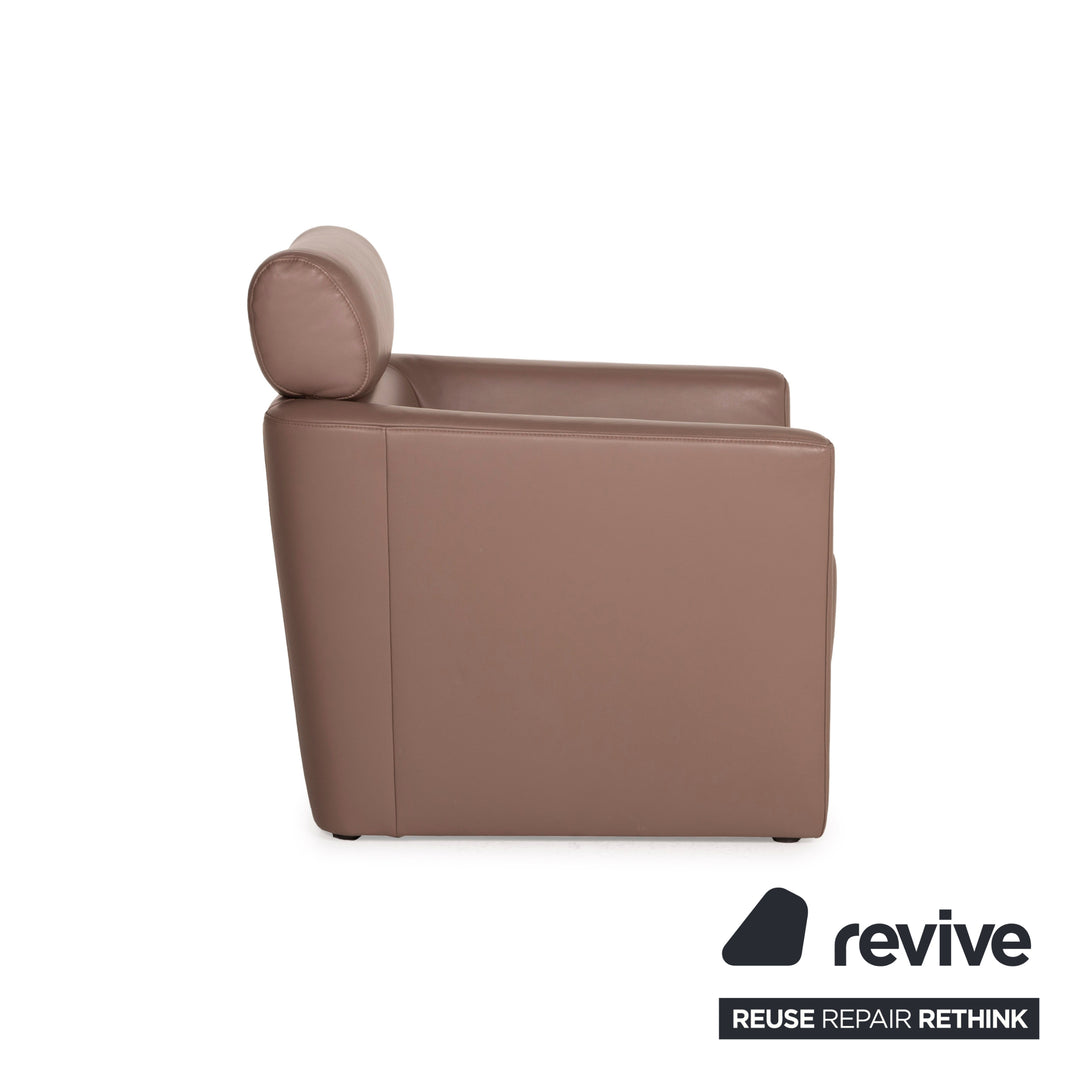 Fauteuil Mondo en cuir marron
