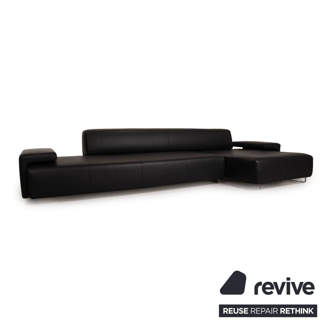 Moroso Lowland Leder Sofa Schwarz Ecksofa Couch