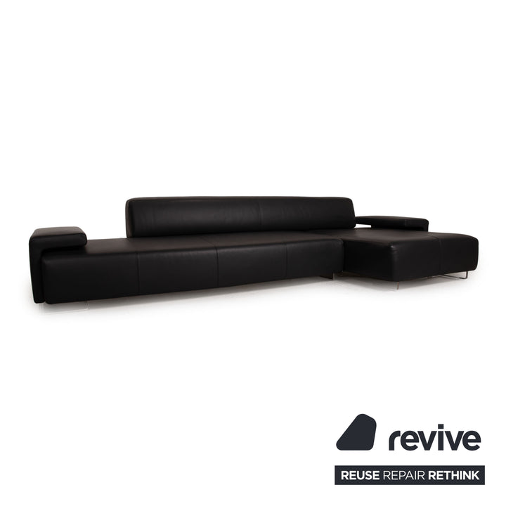 Moroso Lowland Leder Sofa Schwarz Ecksofa Couch