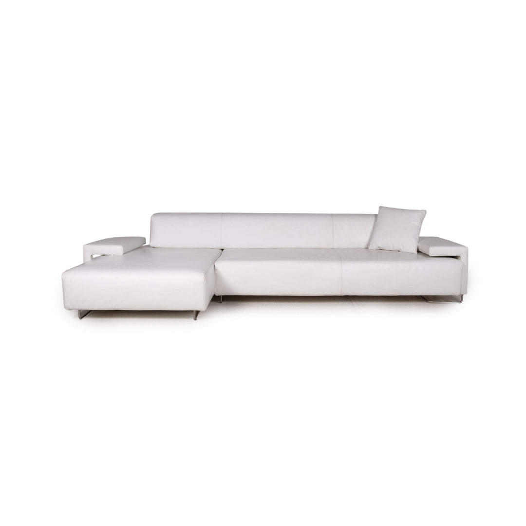 Moroso Lowland Leder Sofa Weiß Ecksofa Couch