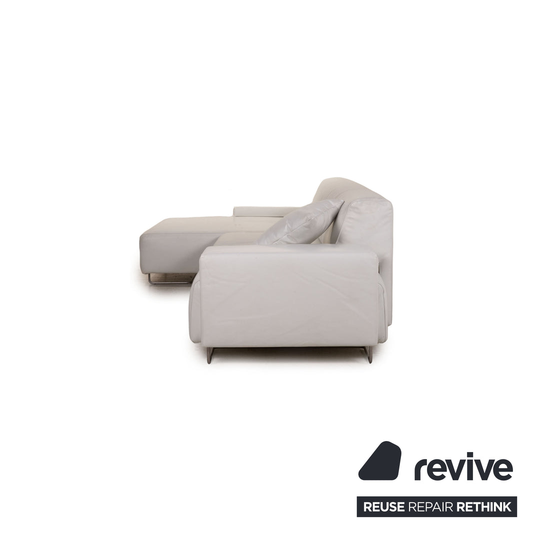Moroso Lowland Leder Sofa Weiß Ecksofa Couch