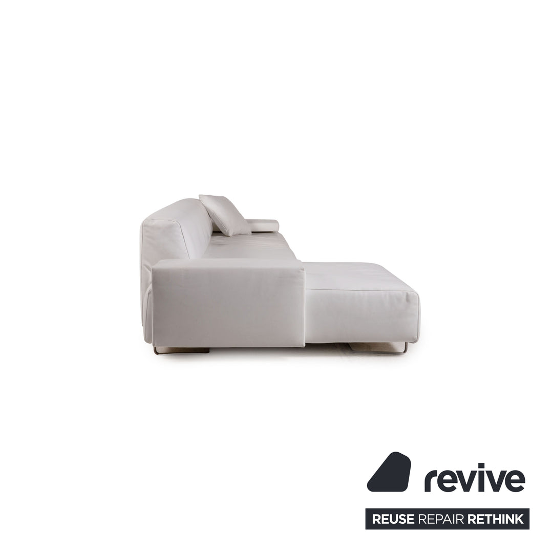 Moroso Lowland Leder Sofa Weiß Ecksofa Couch