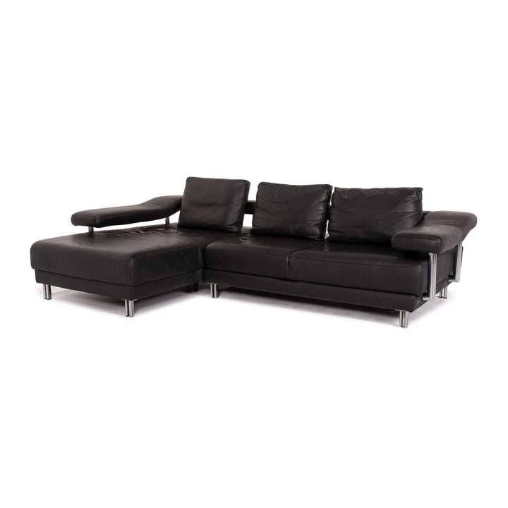 Échantillon anneau cuir canapé d'angle gris anthracite fonction canapé #14366