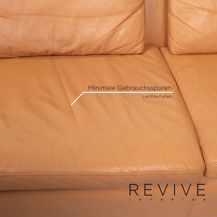 Échantillon anneau cuir canapé d'angle beige canapé fonction canapé #13501