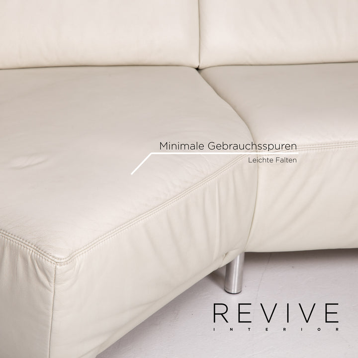 Musterring leather corner sofa cream sofa couch #13694