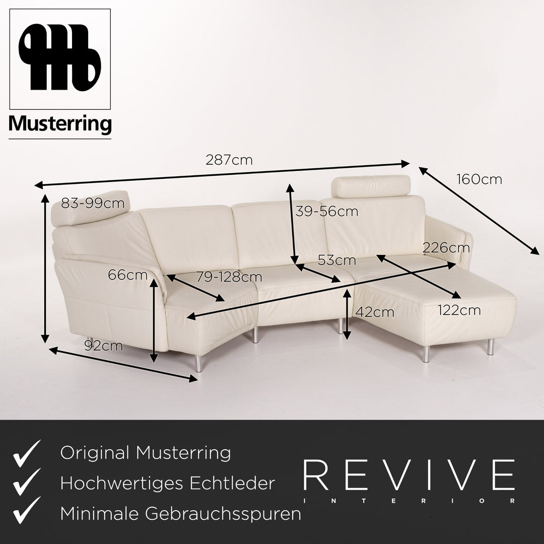 Musterring leather corner sofa cream sofa couch #13694