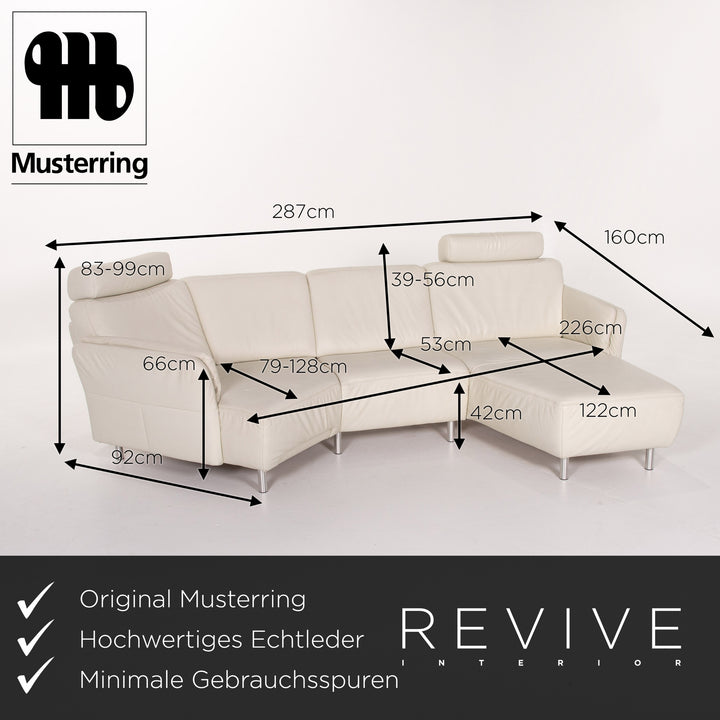 Musterring leather corner sofa cream sofa couch #13694
