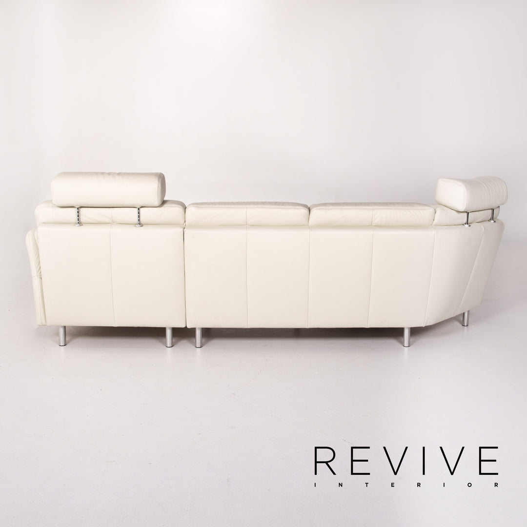 Musterring leather corner sofa cream sofa couch #13694