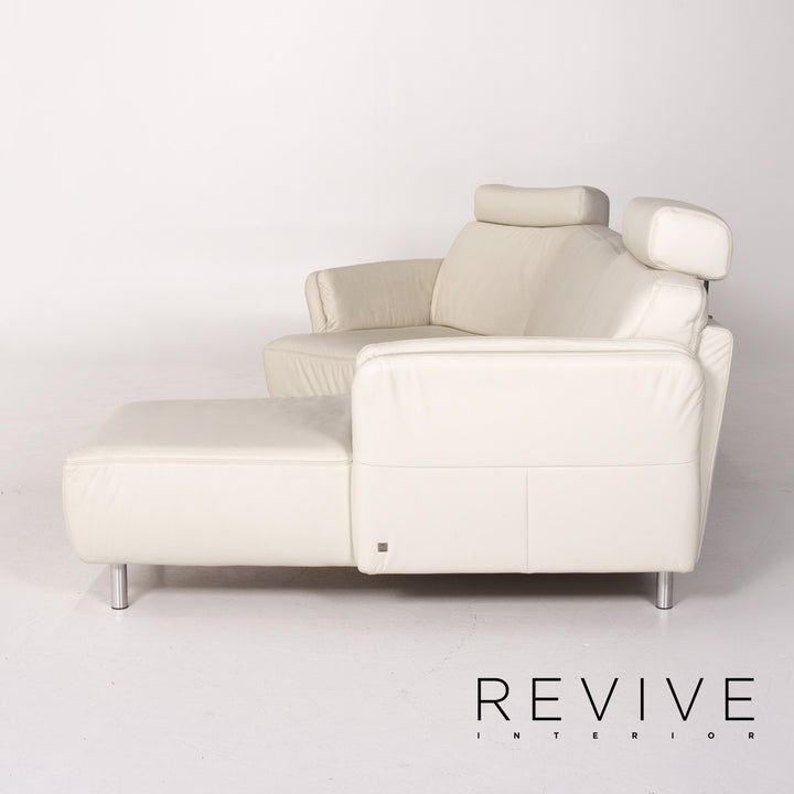 Musterring leather corner sofa cream sofa couch #13694